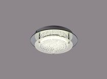 D0749  Gino Round Crystal 12W LED Flush Ceiling Light Silver